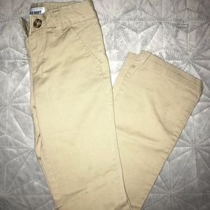 girls slim khaki uniform pants
